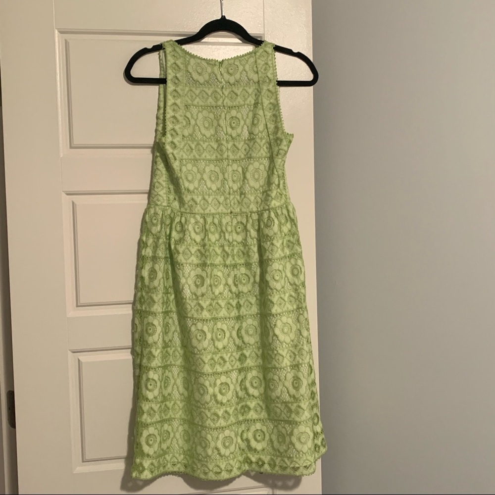 max studio light green laced dress
